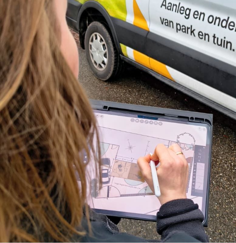 Tuinontwerp op tablet